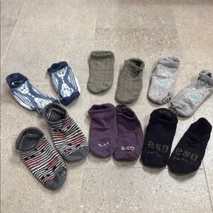 6 pairs of various sticky socks for barre or pilates